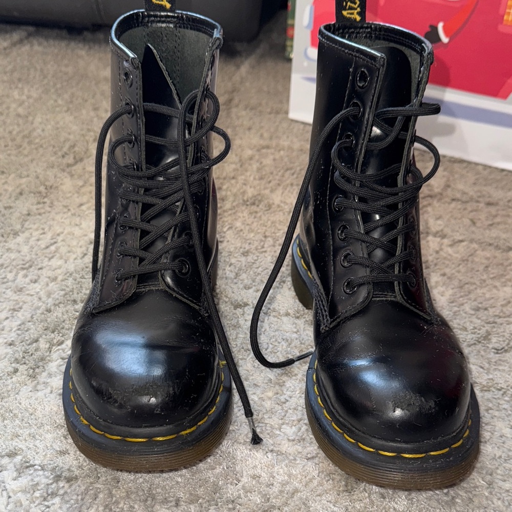 Dr. Martens Shiny Black Lace-Up Boots
